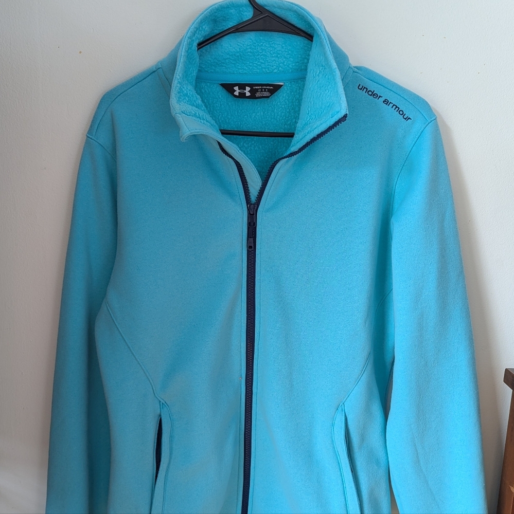 Under Armour Blue Zip Fleece Jacket -Size Large